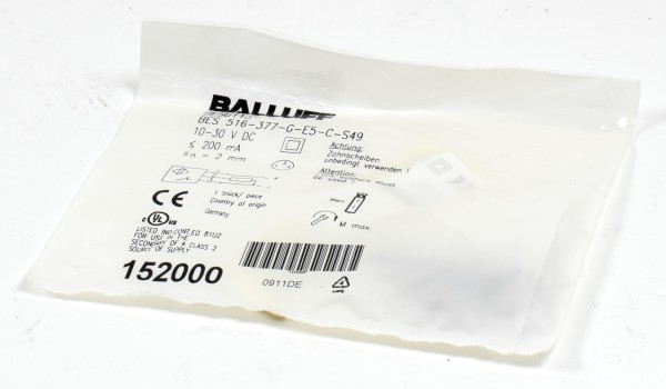 Balluff Induktiver Sensor,BES 516-377-G-E5-C-S49, BES0113