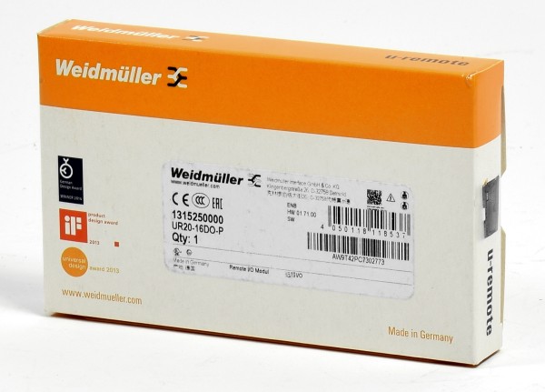Weidmüller Remote I/O-Modul, 16 Ausgänge, UR20-16DO-P, 1315250000