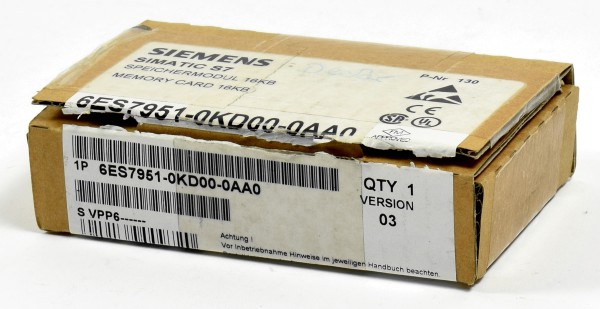 Siemens Simatic S7 Memory Card,6ES7 951-0KD00-0AA0,6ES7951-0KD00-0AA0