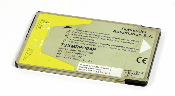 Schneider Automation 64K16 RAM Memory Card,TSXMRP064P