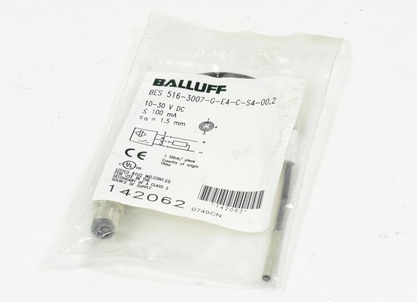 Balluff Induktiver Sensor,BES 516-3007-G-E4-C-S4-00,2,142062