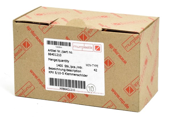 Murrplastik Kemmenschilder, KPX 5/10-5, 1.VPE = 1400Stk. 86401210