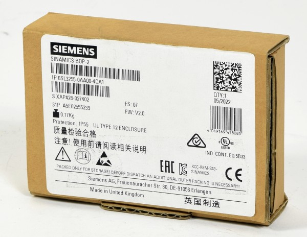 Siemens Sinamics BOP-2,6SL3255-0AA00-4CA1,6SL3 255-0AA00-4CA1