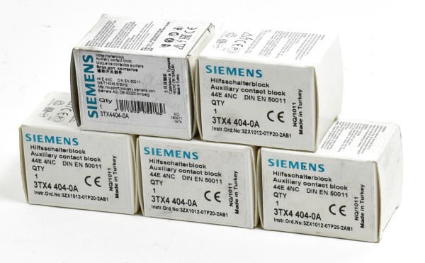 5 x Siemens Hilfsschalterblock,3TX4404-0A,3TX4 404-0A