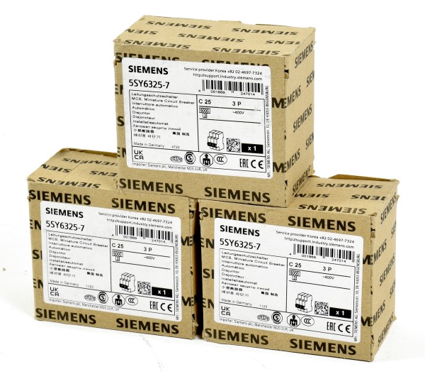 3x Siemens Leitungsschutzsschalter, 5SY6325-7, 5SY6 325-7