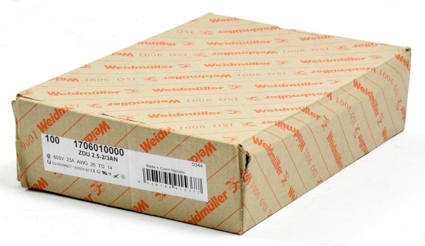 Weidmüller Reihenklemme, ZDU 2.5-2/3AN, 1706010000, (QTY:100)