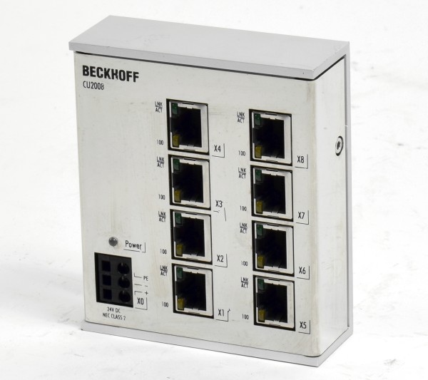 Beckhoff Ethernet Switch 8 Ports,10/100 Mbits/s,CU2008-0000