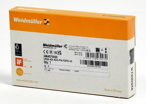 Weidmüller Remote I/O-Modul, Safety, UR20-4DI-4DO-PN-FSPS-V2, 2464570000