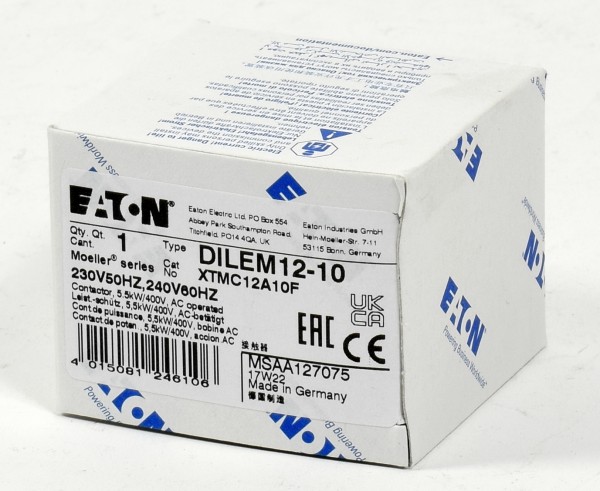 Eaton Leistungsschütz, DILEM12-10, XTMC12A10F