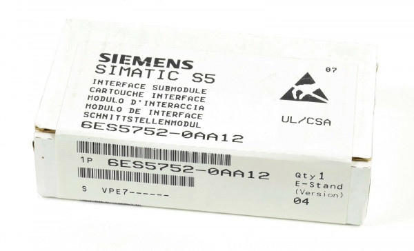 Siemens Simatic S5 Interface Module,6ES5752-0AA12,6ES5 752-0AA12