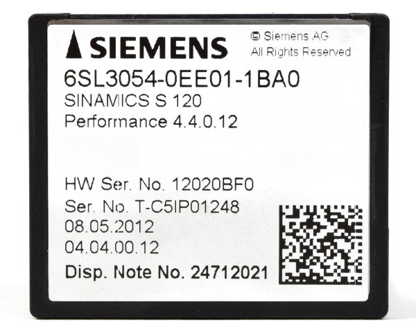 Siemens Sinamics S120 CompactFlash Card,6SL3054-0EE01-1BA0, 6SL 3054-0EE01-1BA0
